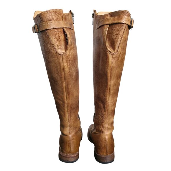 Bed Stu Della Boot Glastonbury Lace Up Knee High Leather Tan Rustic Size 7.5 - Picture 6 of 14
